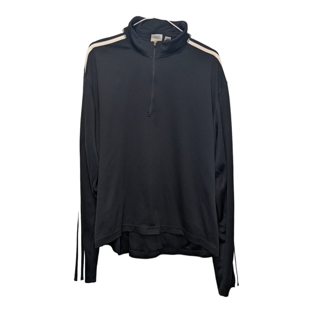 Adidas Men's Jacket Activewear Pullover High Collar Black 3 Stripes Size XL